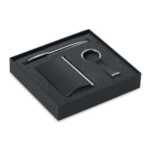 Conjunto esferográfica, porta cartões e porta chaves Kadeau Conjunto esferográfica, porta cartões e porta chaves Kadeau