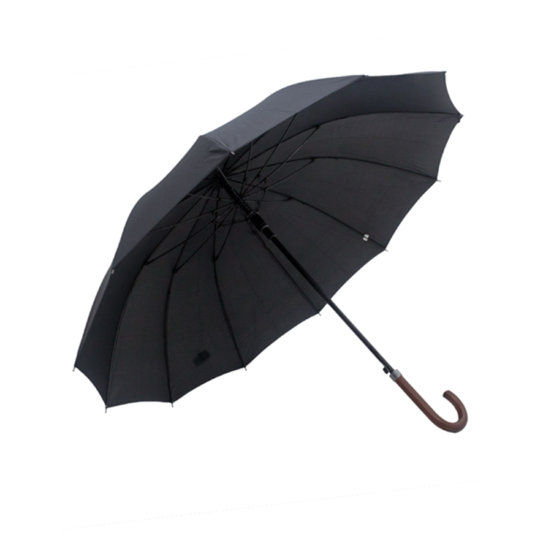 Guarda-chuva Classic personalizado com 12 varas em fibra preto — Allphine Gift