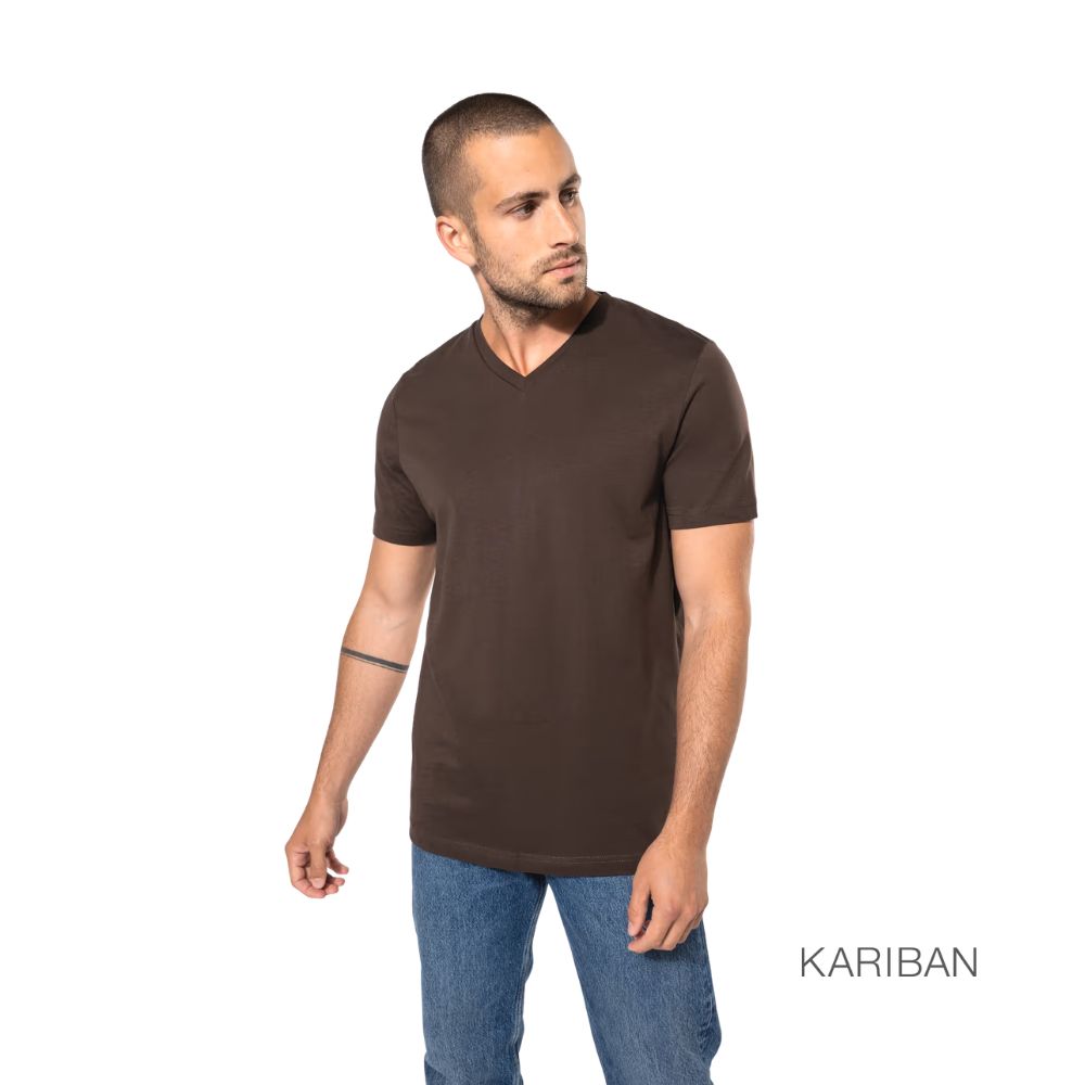 T-shirt 100% algodão decote V Kariban