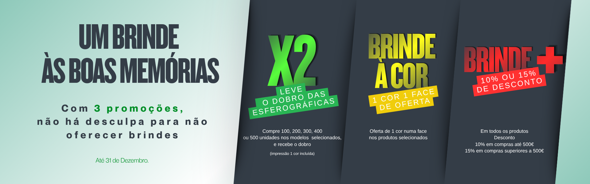 Banner Promoção Brinde às boas memórias